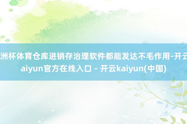 欧洲杯体育仓库进销存治理软件都能发达不毛作用-开云kaiyun官方在线入口 - 开云kaiyun(中国)