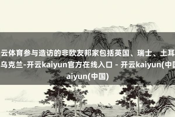开云体育参与造访的非欧友邦家包括英国、瑞士、土耳其和乌克兰-开云kaiyun官方在线入口 - 开云kaiyun(中国)